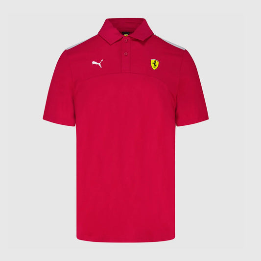 Scuderia Ferrari F1 Shield Polo Shirt Cherry Red