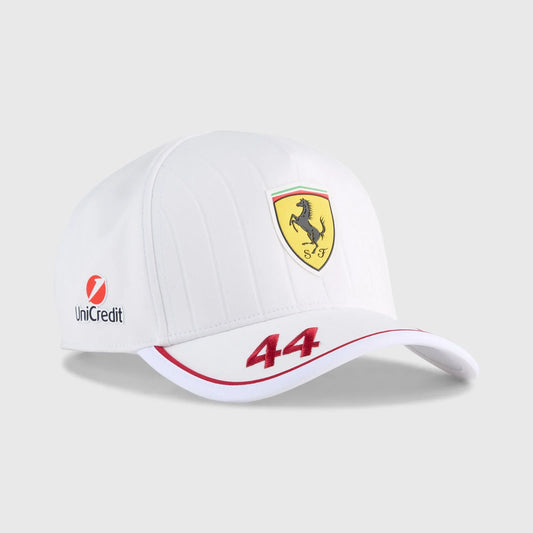 Scuderia Ferrari Replica Lewis Hamilton #44 Miami GP Hat 2025 White