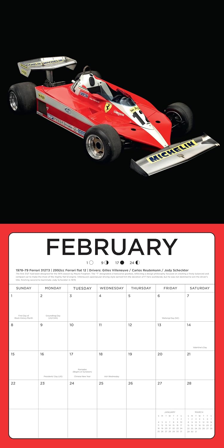 2026 Art of the Formula 1 Racecar Wall Calendar
