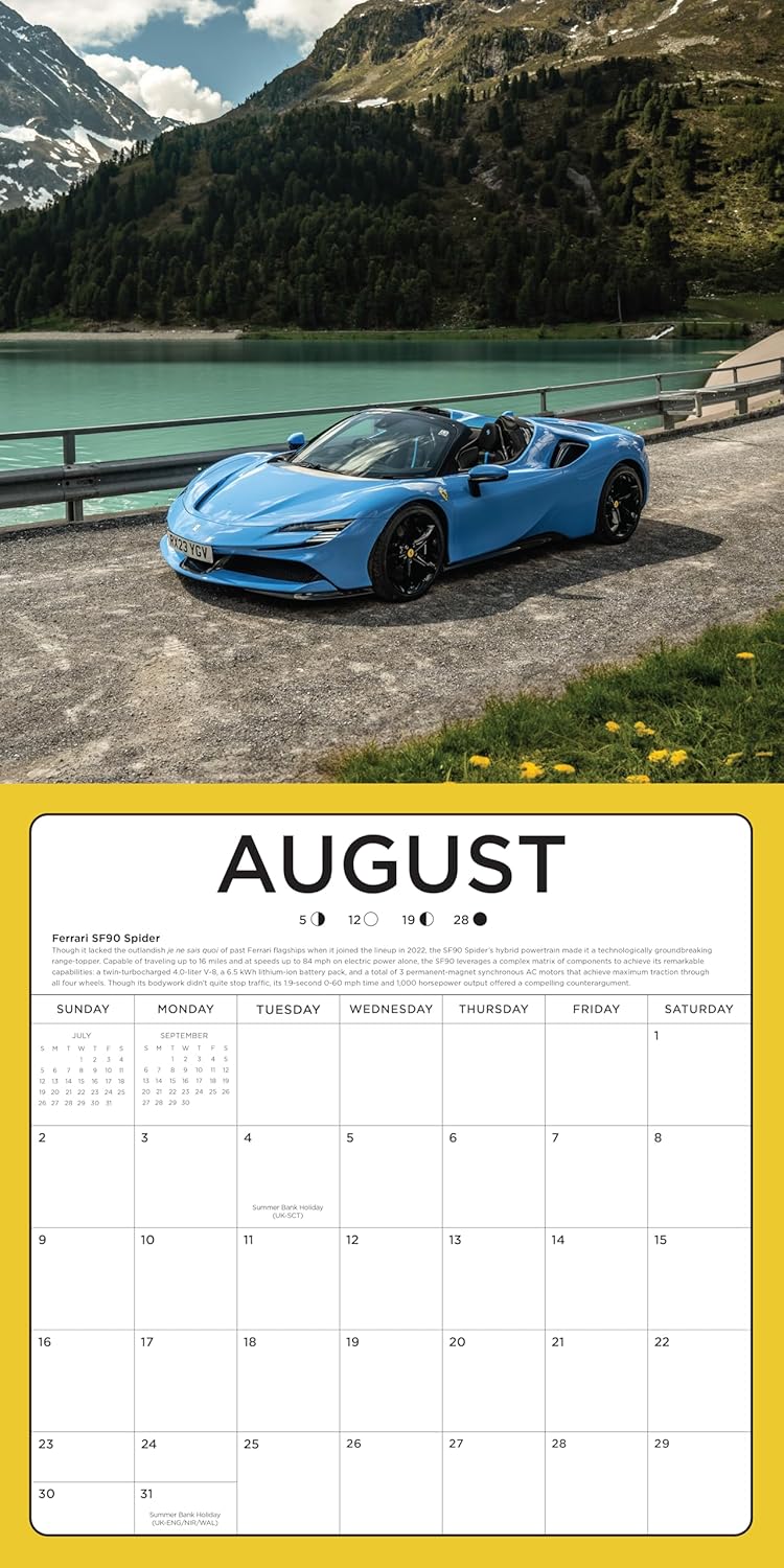 2026 Super Cars Wall Calendar