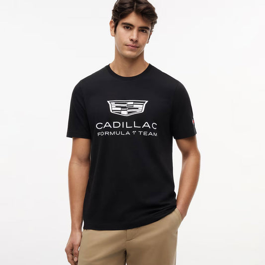 Cadillac F1 Racing Crest Logo Tee Shirt Black