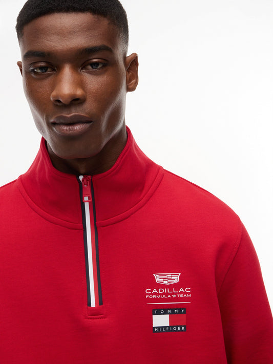 Cadillac F1 Racing 1/4 Zip Team Sweatshirt Red