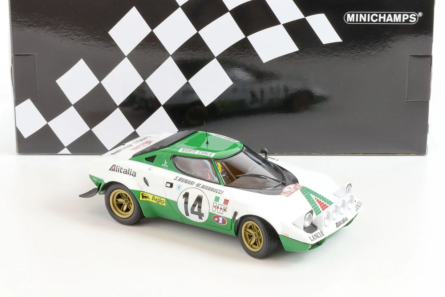 1:18th Lancia Stratos HF #14 Alitalia Monte Carlo 1975 Winner
