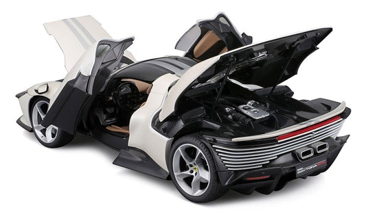 1:18th Signature Series Ferrari Daytona SP3 White wGrey Stripes