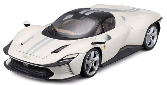 1:18th Signature Series Ferrari Daytona SP3 White wGrey Stripes