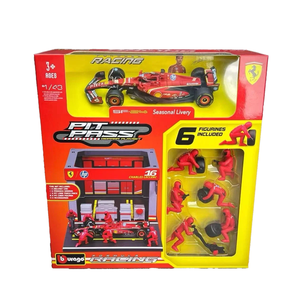 1:43rd Scuderia Ferrari F1 Charles LeClerc #16 Pit Crew Set
