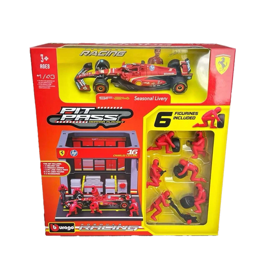 1:43rd Scuderia Ferrari F1 Charles LeClerc #16 Pit Crew Set