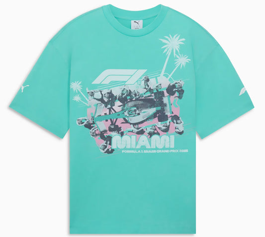 Puma x F1 Pitstop Miami Tee Shirt Aqua