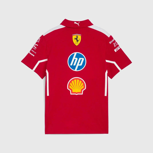 Scuderia Ferrari F1 Replica Kids Team Polo 2025 Red