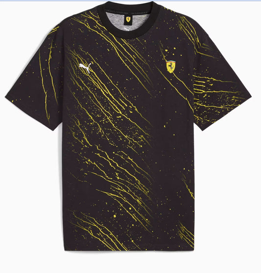 Puma Ferrari Race AOP Shield Tee Black