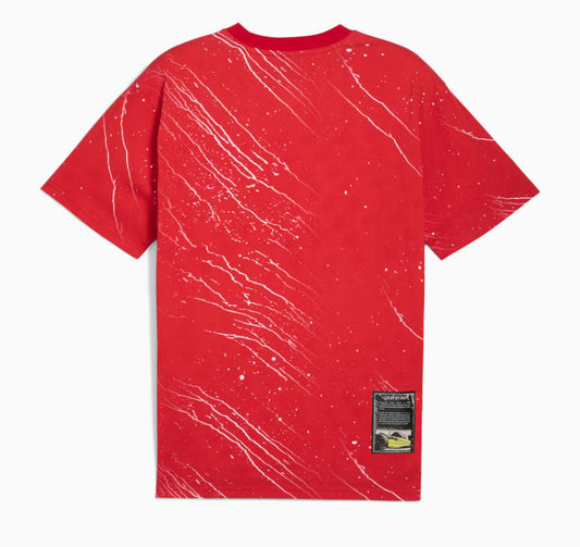 Puma Ferrari Race AOP Shield Tee Red