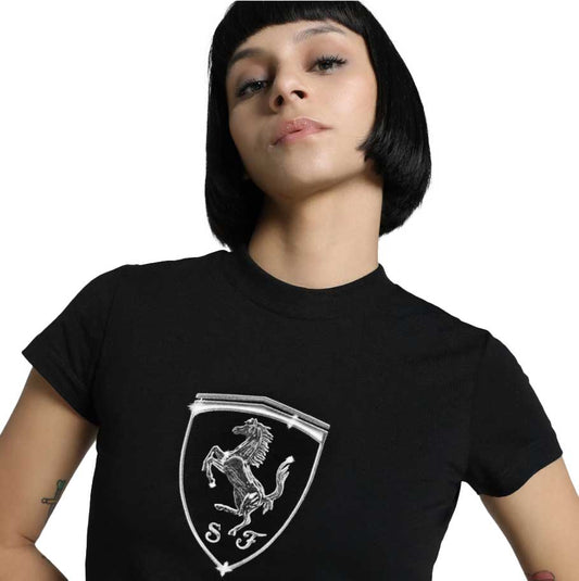 Scuderia Ferrari F1 Ladies Babydoll Tee Black