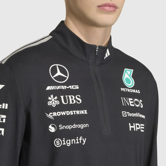 Adidas Mercedes AMG F1 Team 1/4 Zip Sweatshirt Black