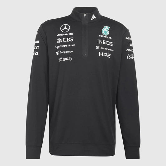 Adidas Mercedes AMG F1 Team 1/4 Zip Sweatshirt Black