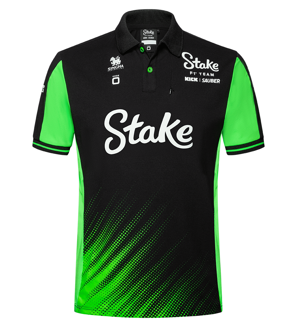 Stake F1 Kick Sauber Team Polo Shirt 2025 Black