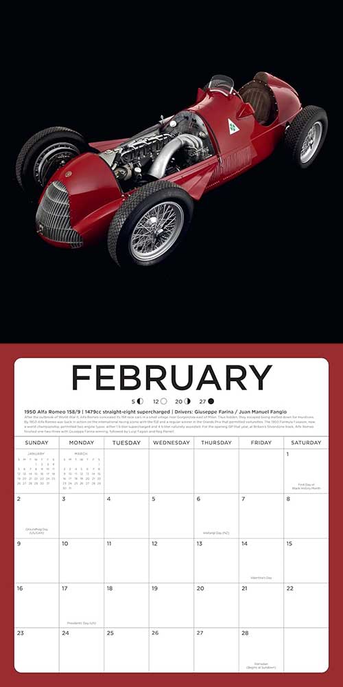 2025 Art of the Formula 1 Racecar Wall Calendar