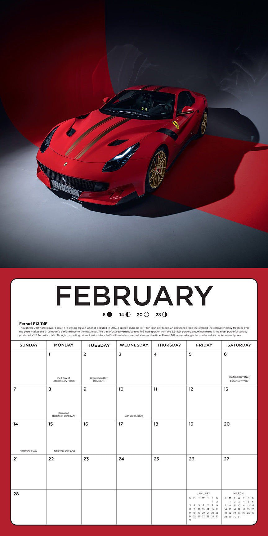 2027 Super Cars Wall Calendar
