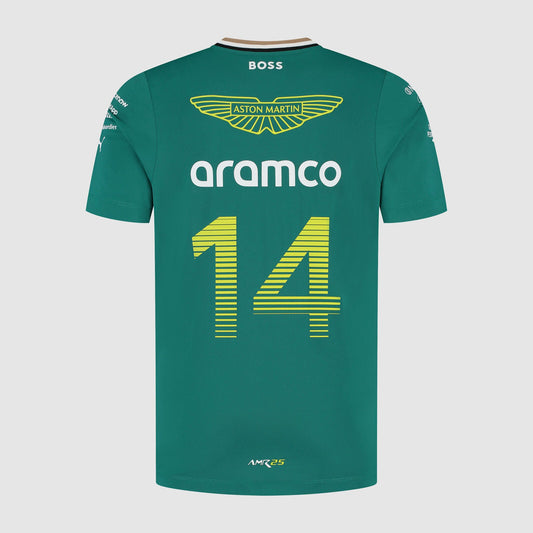 Aston Martin F1 Replica Alonso #14 Tee Shirt 2025 Green