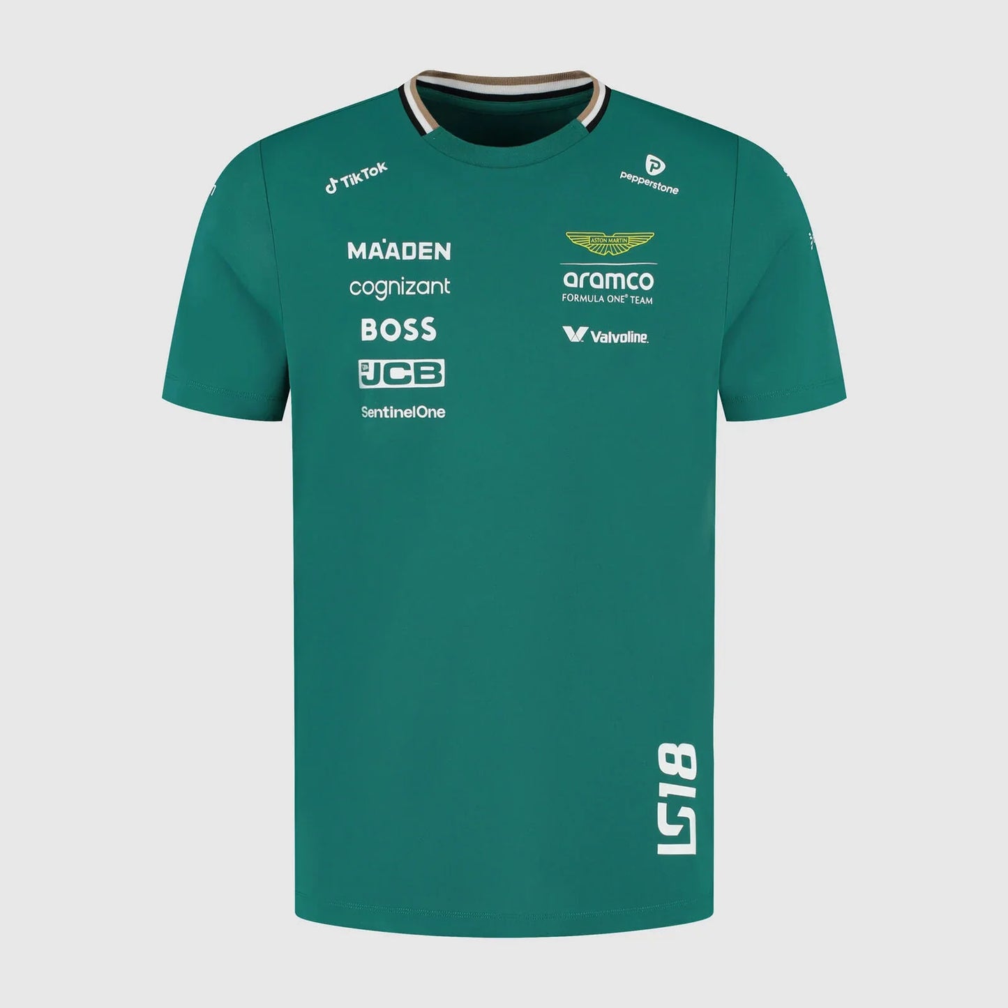 Aston Martin F1 Replica Stroll #18 Tee Shirt 2025 Green