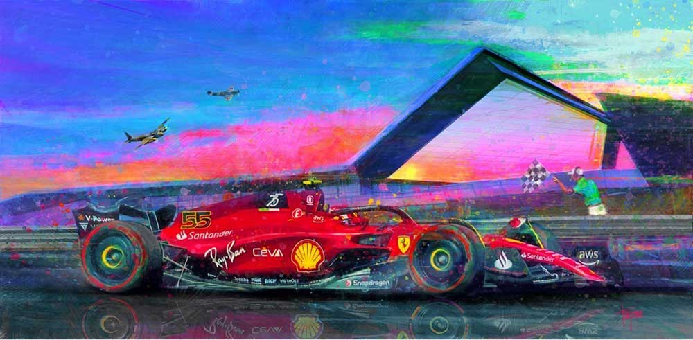 Ferrari Carlos Sainz Smooth Operator British GP Win 2022 Canvas Print