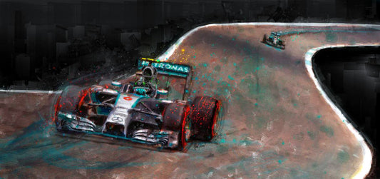 Mercedes AMG Petronas Rosberg-Hamilton 2014 Canvas Print