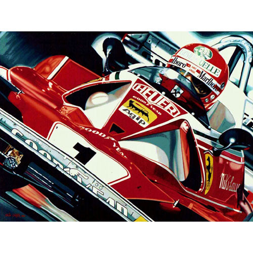 Niki Lauda 1976 Ferrari Lithograph