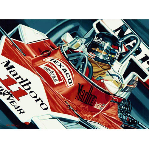 James Hunt Remembering James 1976 Mclaren Lithograph