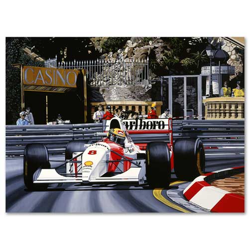 Ayrton Senna Monaco Lithograph