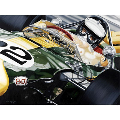 Jim Clark Indy 500 Winner Artist Signed Lithograph