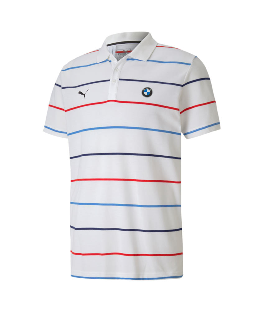 Puma BMW White MMS Striped Polo