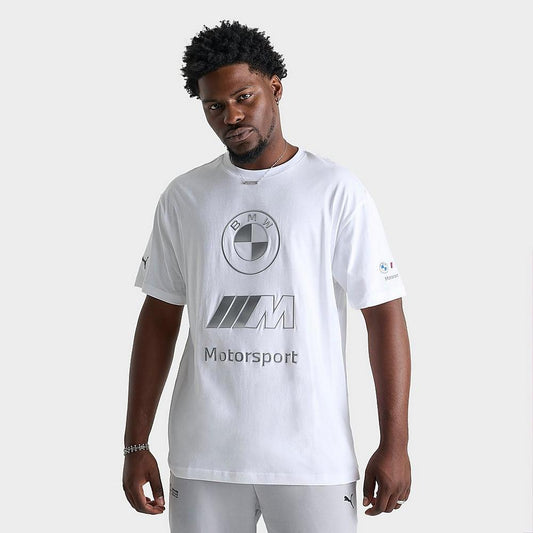 BMW M Motorsport Stacked Lux Logo Tee White