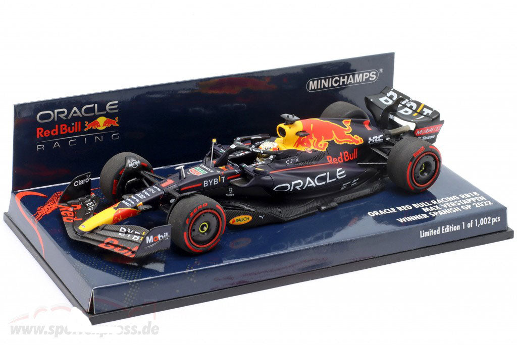 1:43rd Oracle Red Bull Racing F1 #1 Max Verstappen Spanish GP Win 2022