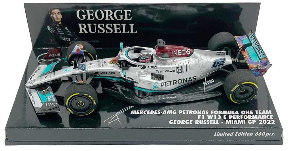 1:43rd Mercedes AMG F1 W13 George Russell #63 Miami GP 2022