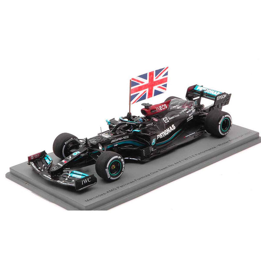 1:43rd Lewis Hamilton Mercedes AMG Petronas British GP Winner w/Flag