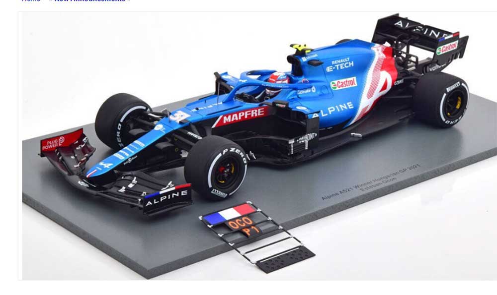 1:18th Alpine F1 Team Esteban Ocon #31 Hungarian GP Win 2021