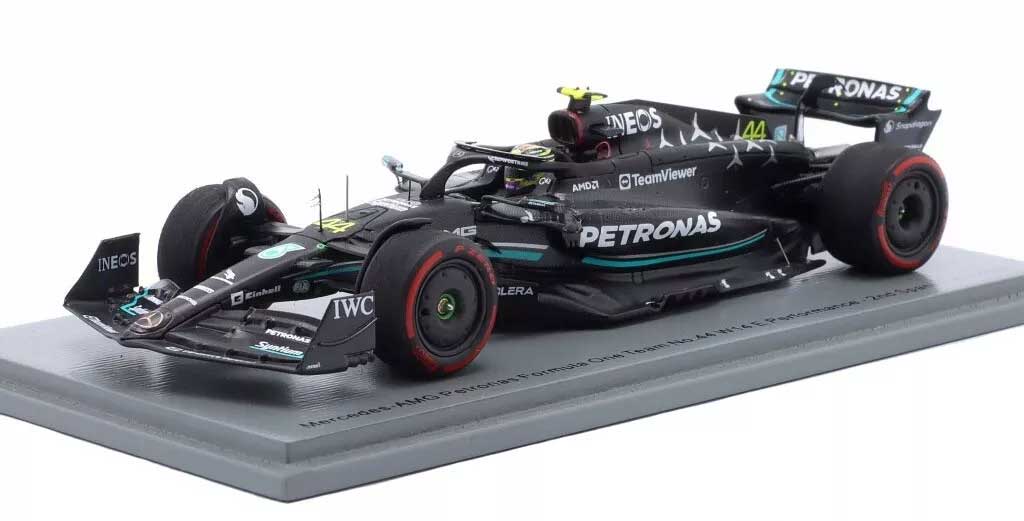 1:43rd Mercedes AMG F1 Lewis Hamilton 2nd Place Spain Grand Prix 2023