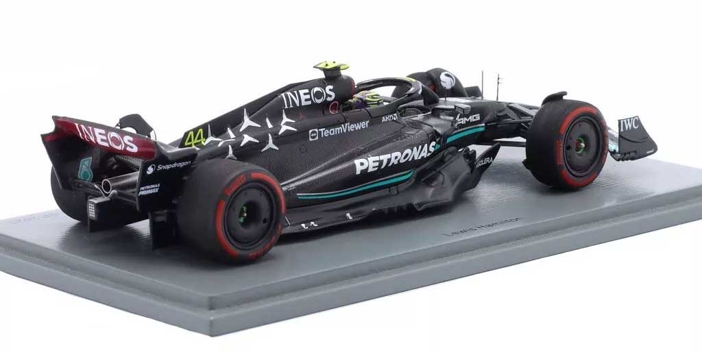 1:43rd Mercedes AMG F1 Lewis Hamilton 2nd Place Spain Grand Prix 2023