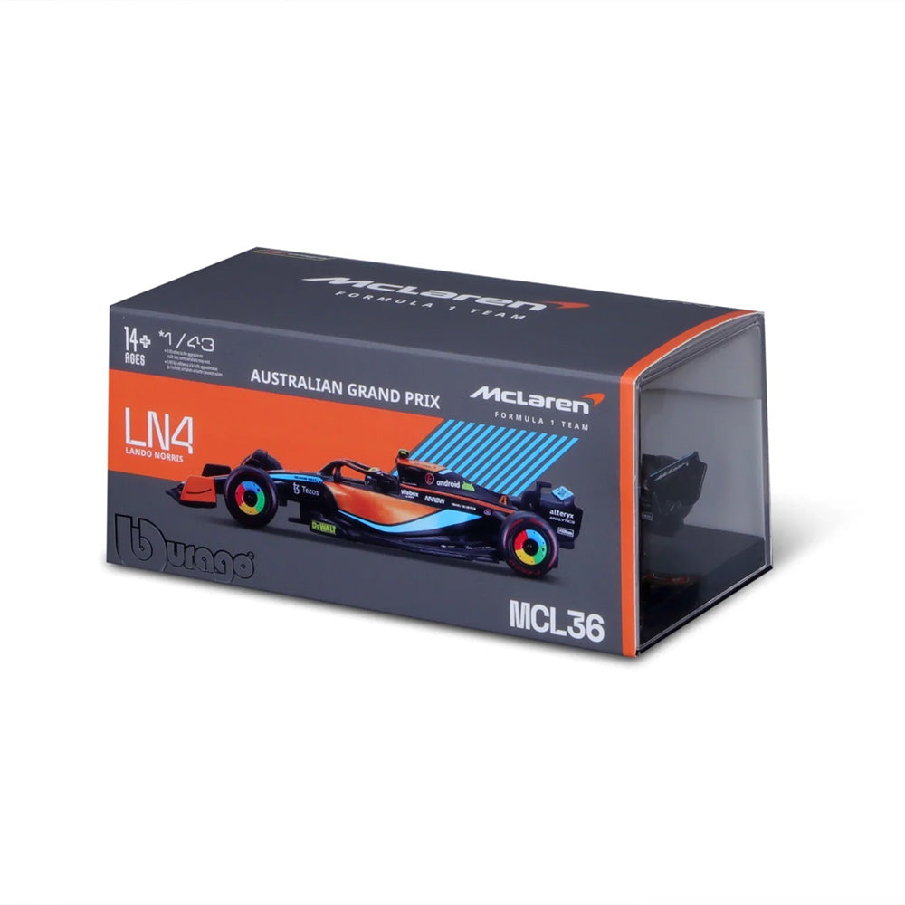 1:43rd Scale McLaren Racing MCL36 Lando Norris #4 2022