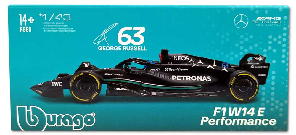 1:43rd Scale Mercedes AMG F1 W14 George Russell #63 2023