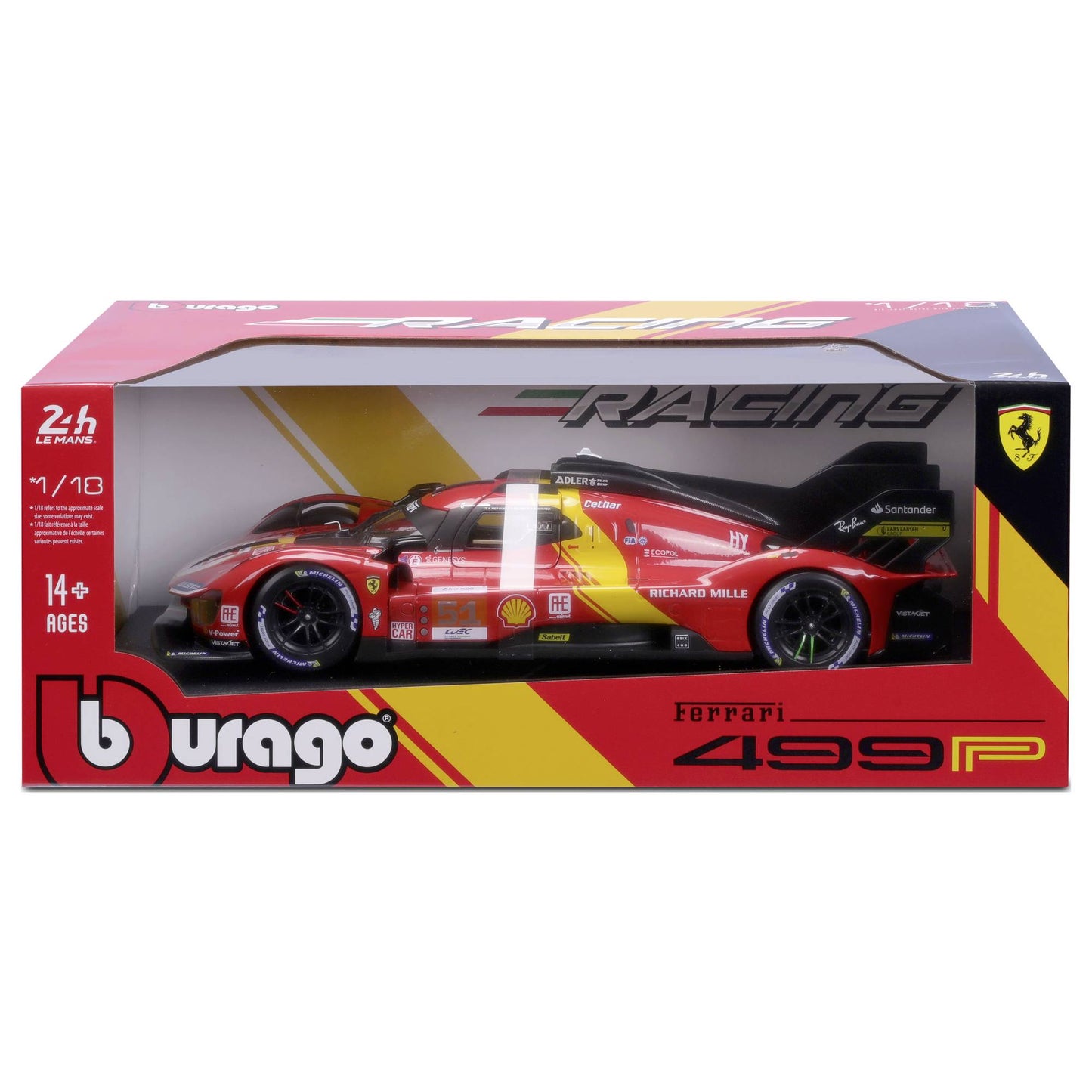 1:18th Ferrari Racing 499P LMH Winner Le Mans 2023 #51 Red