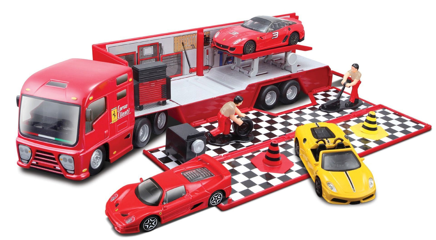 1:43rd Ferrari Race Hauler and Trailer Set