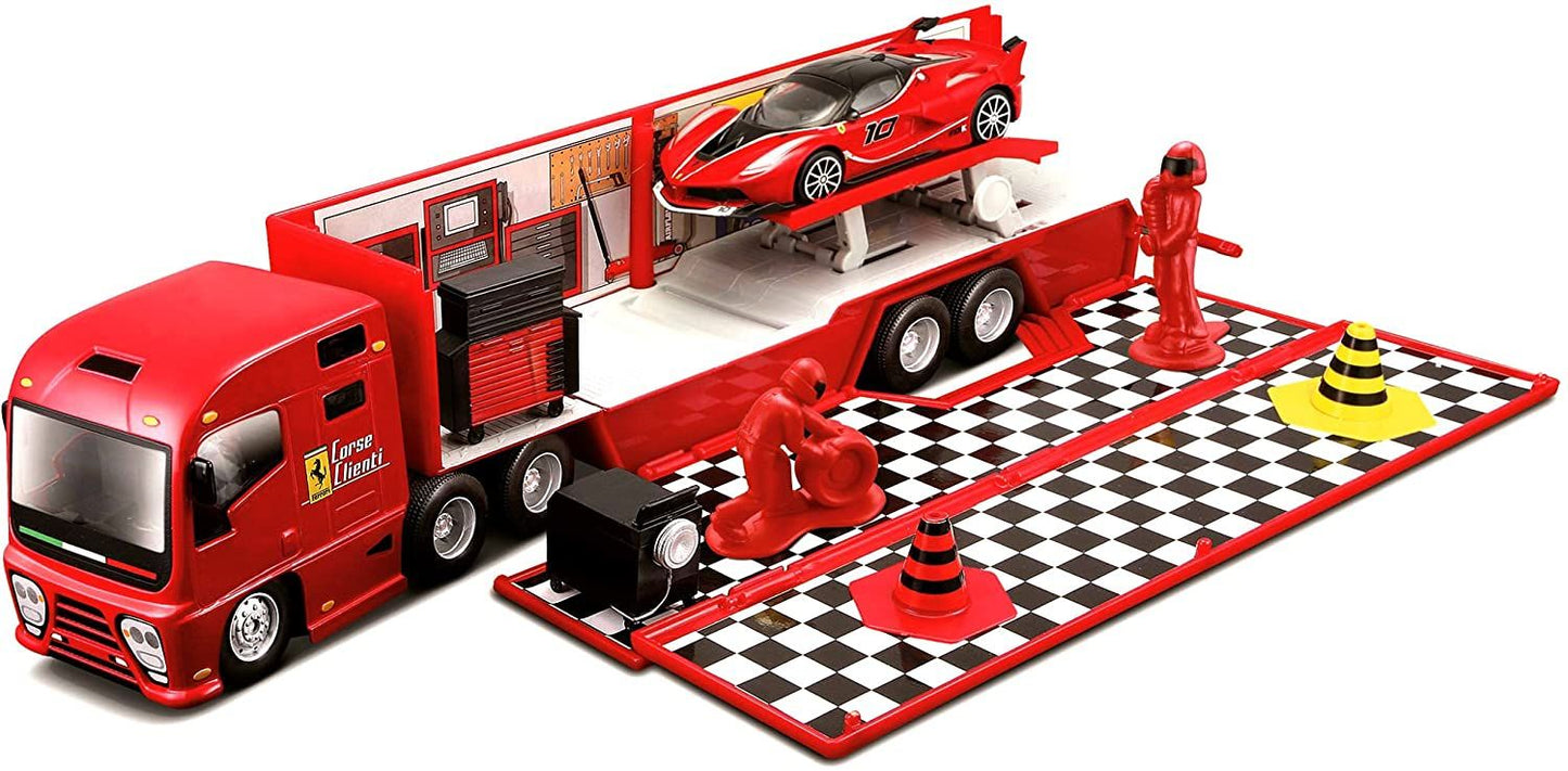 1:43rd Ferrari Race Hauler and Trailer Set