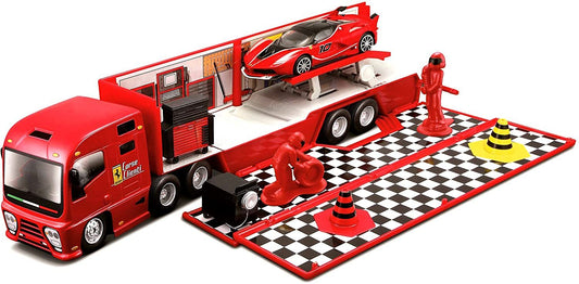 1:43rd Ferrari Race Hauler and Trailer Set