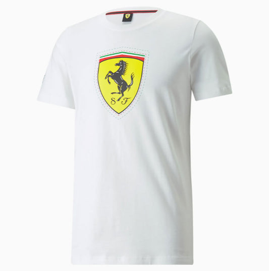 Puma Ferrari Race Colored White Big Shield Tee