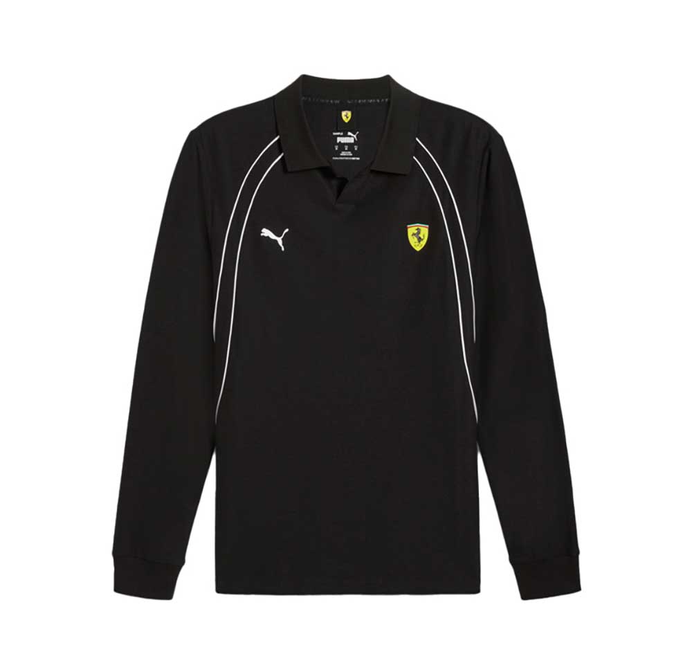 Puma Ferrari Race Long Sleeve Polo Black