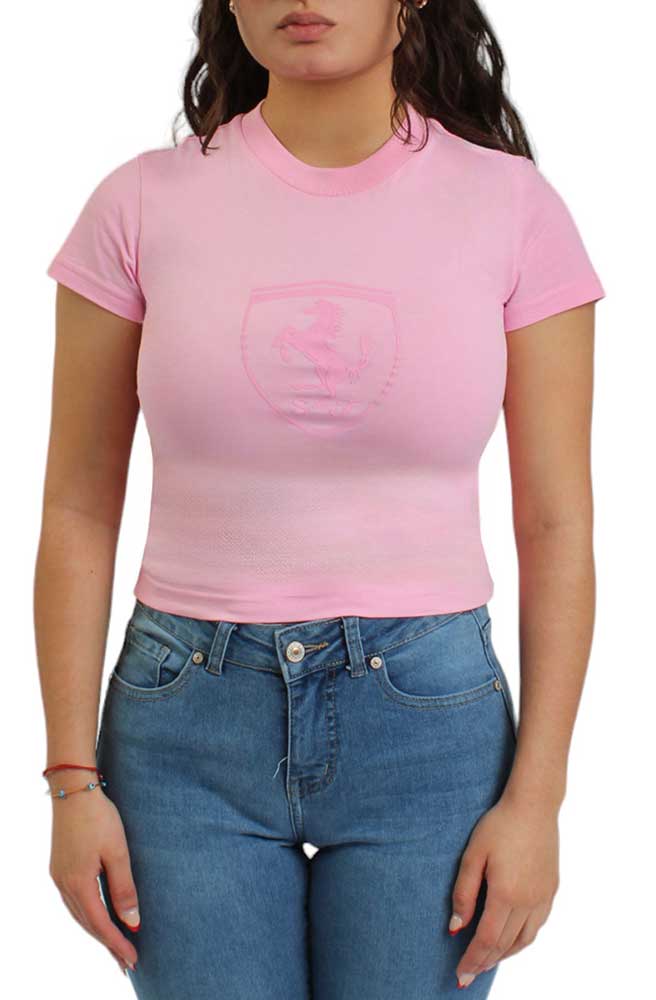 Puma Ferrari Ladies Shield Babydoll Tee Pink