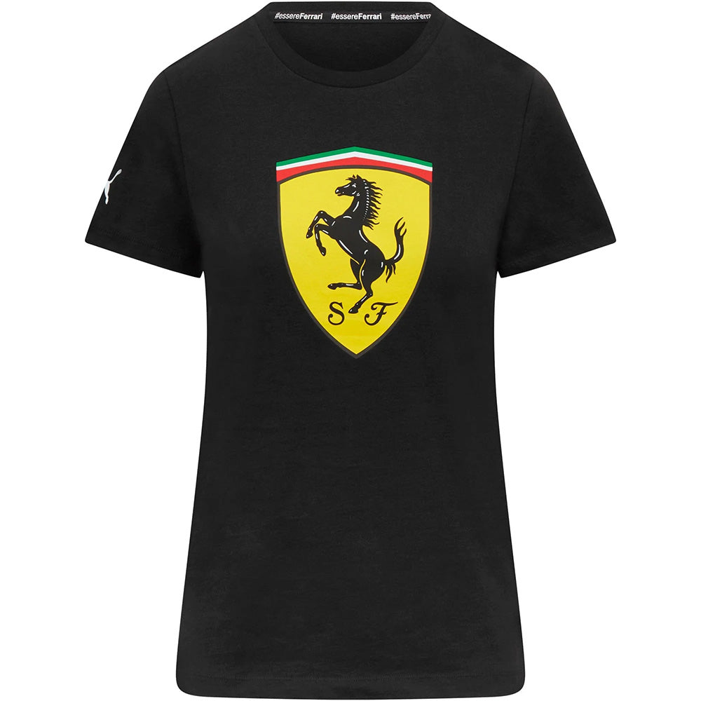 Scuderia Ferrari Ladies Large Shield Tee Black