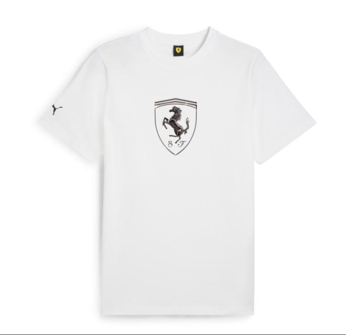 Puma Ferrari Race Tonal Shield Tee White