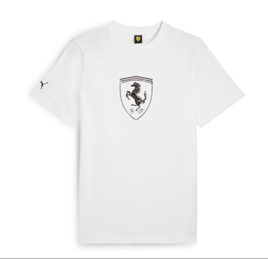 Puma Ferrari Race Tonal Shield Tee White