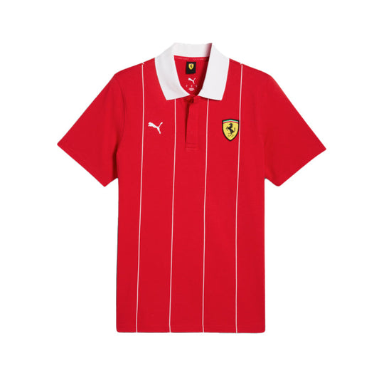 Scuderia Ferrari Race Stripes Premium Polo Shirt Red